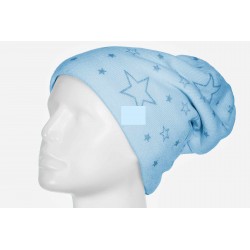 Mütze Beanie Blau mit Sternen